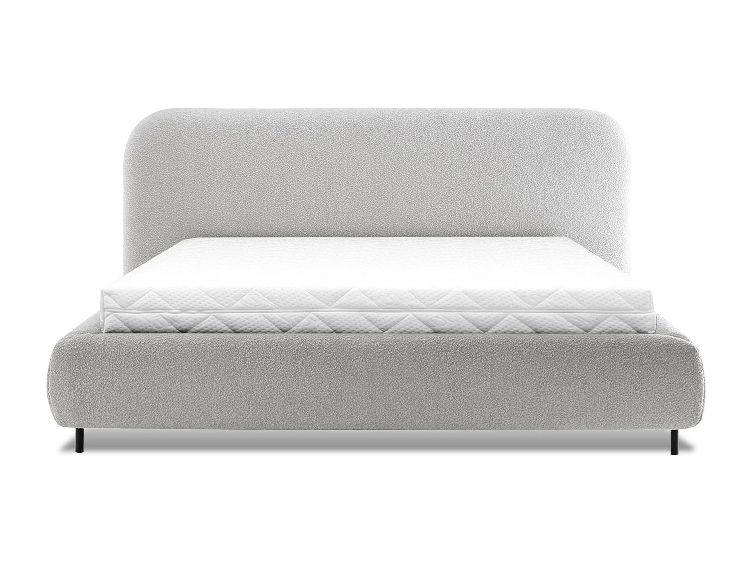 Lit coffre Booby prestige – Velours moderne et rangement optimisé-Couleur Gris clair-160x200