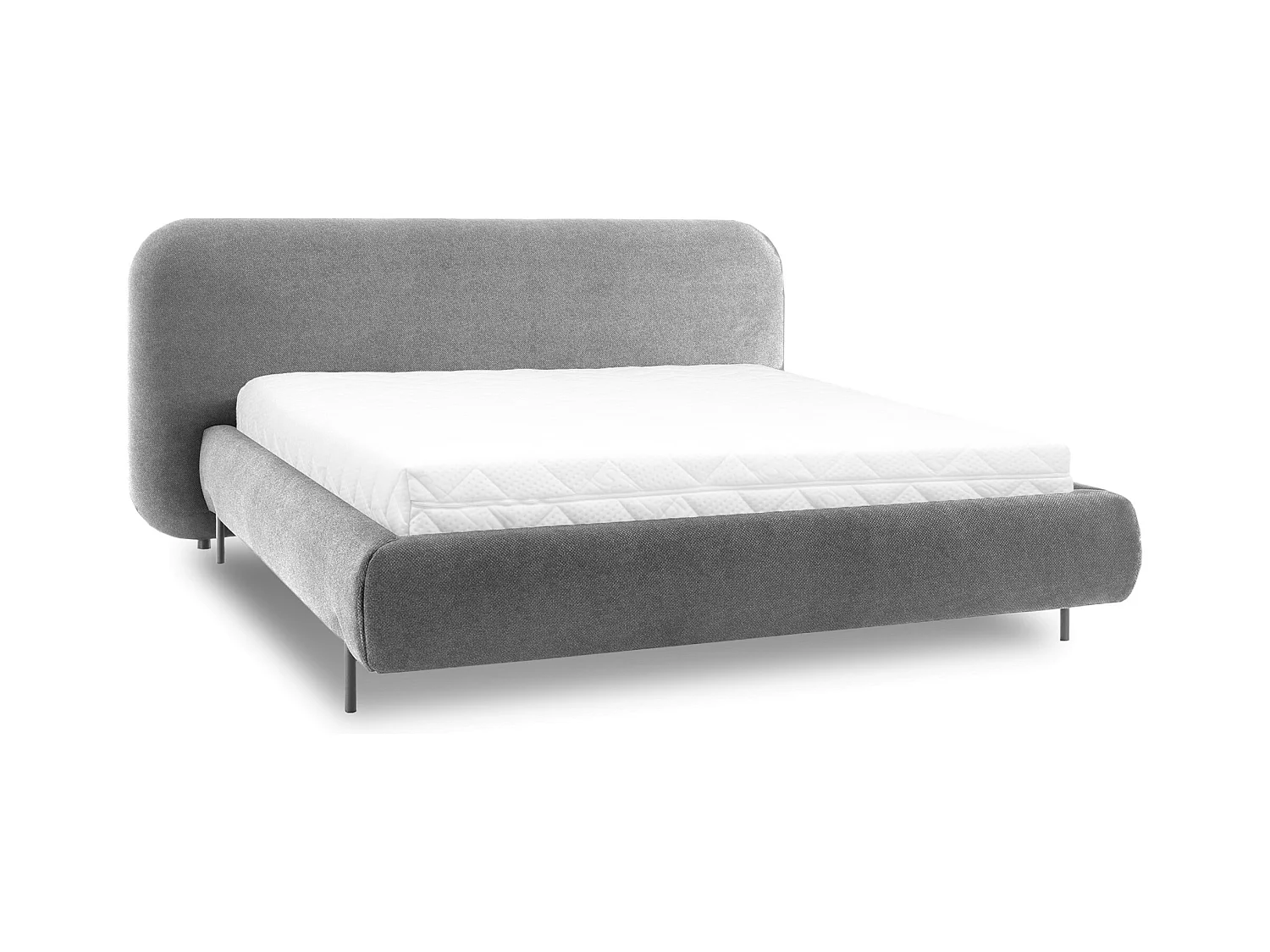 Lit coffre Booby prestige – Velours moderne et rangement optimisé-Couleur Gris foncé-180x200