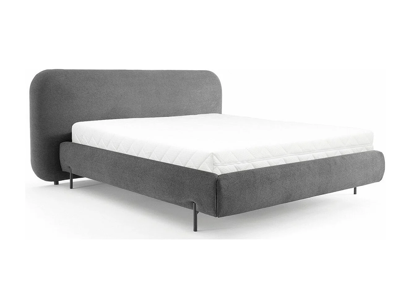 Booby prestige opbergbed – Modern fluweel en geoptimaliseerde opbergruimte-Kleur Donkergrijs-Slapen 180x200cm