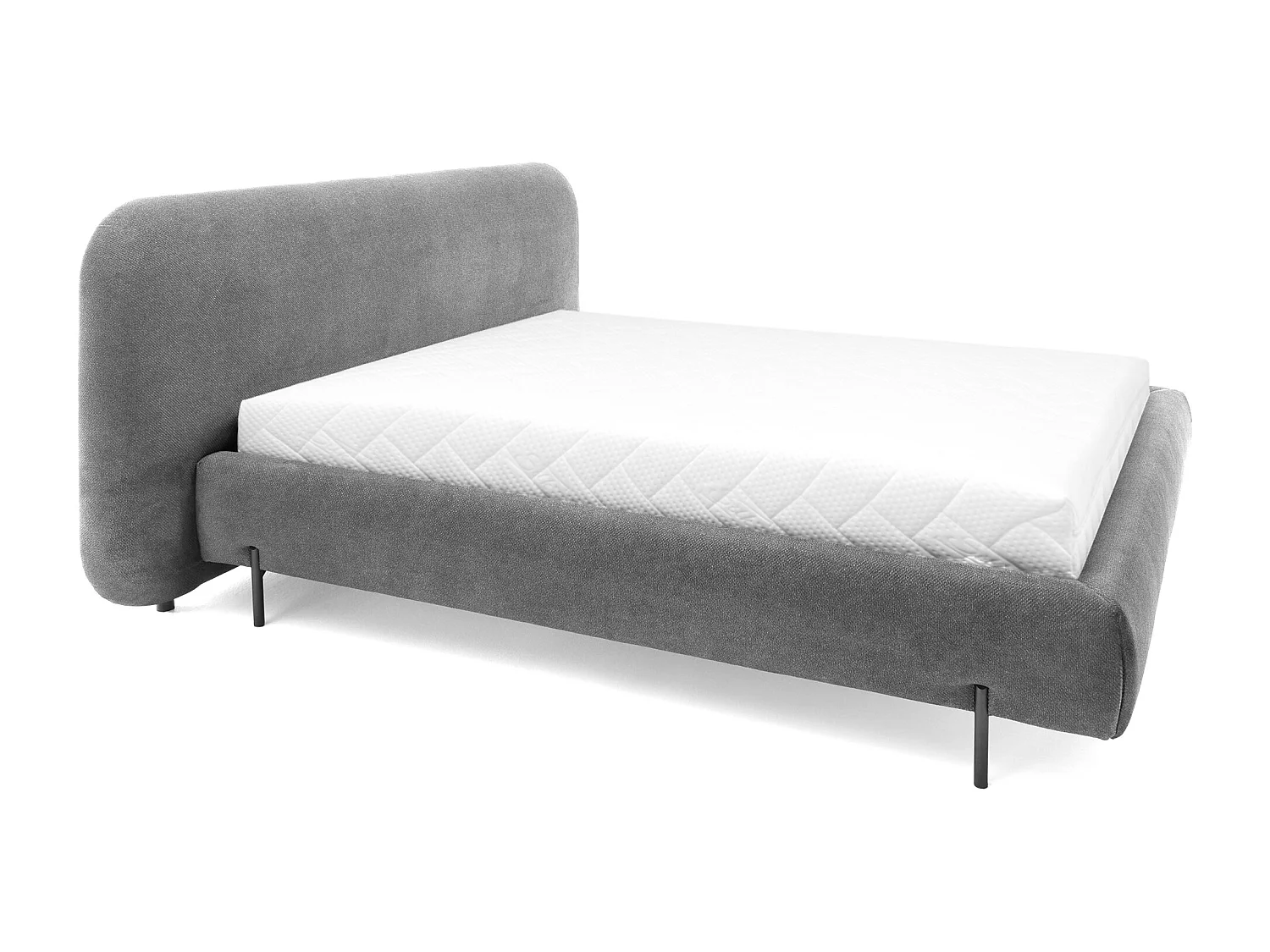 Booby prestige opbergbed – Modern fluweel en geoptimaliseerde opbergruimte-Kleur Donkergrijs-Slapen 180x200cm