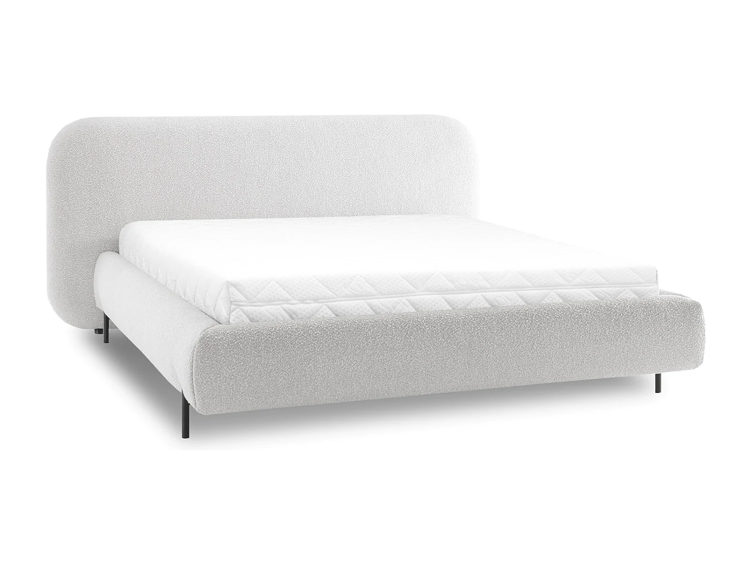 Lit coffre Booby prestige – Velours moderne et rangement optimisé-Couleur Crème-160x200