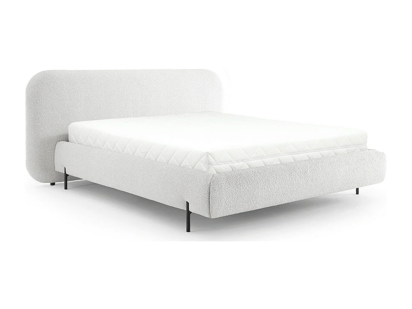 Lit coffre Booby prestige – Velours moderne et rangement optimisé-Couleur Crème-160x200