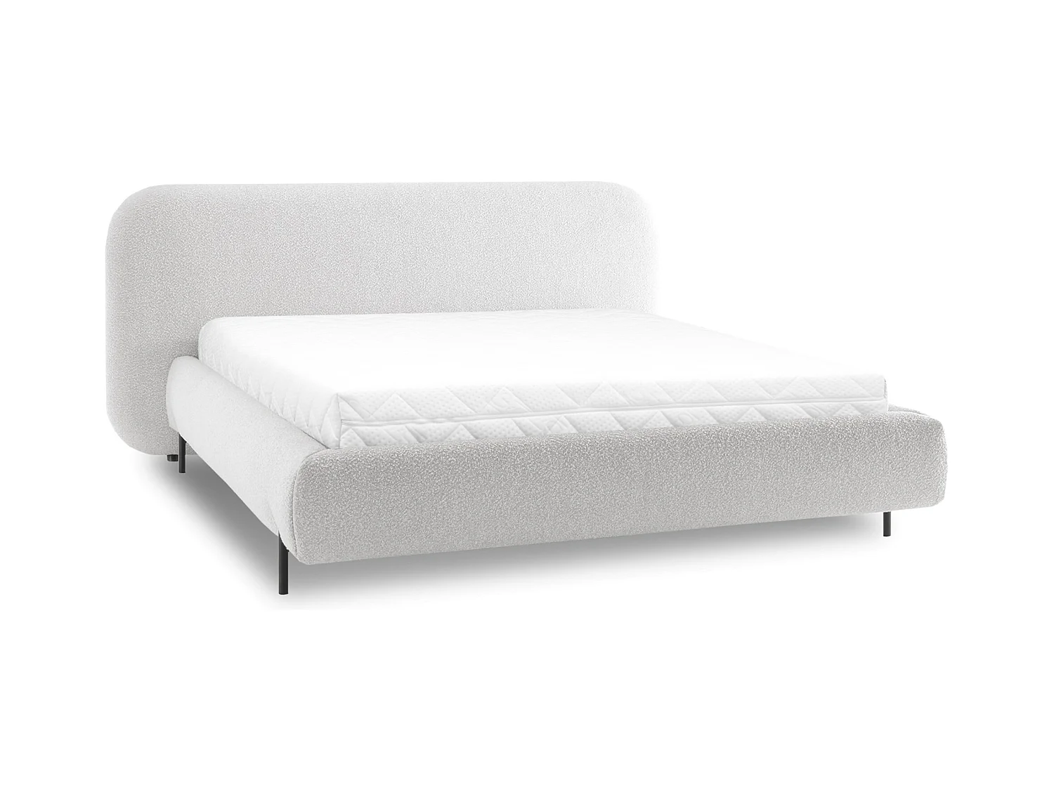 Lit coffre Booby prestige – Velours moderne et rangement optimisé-Couleur Crème-160x200