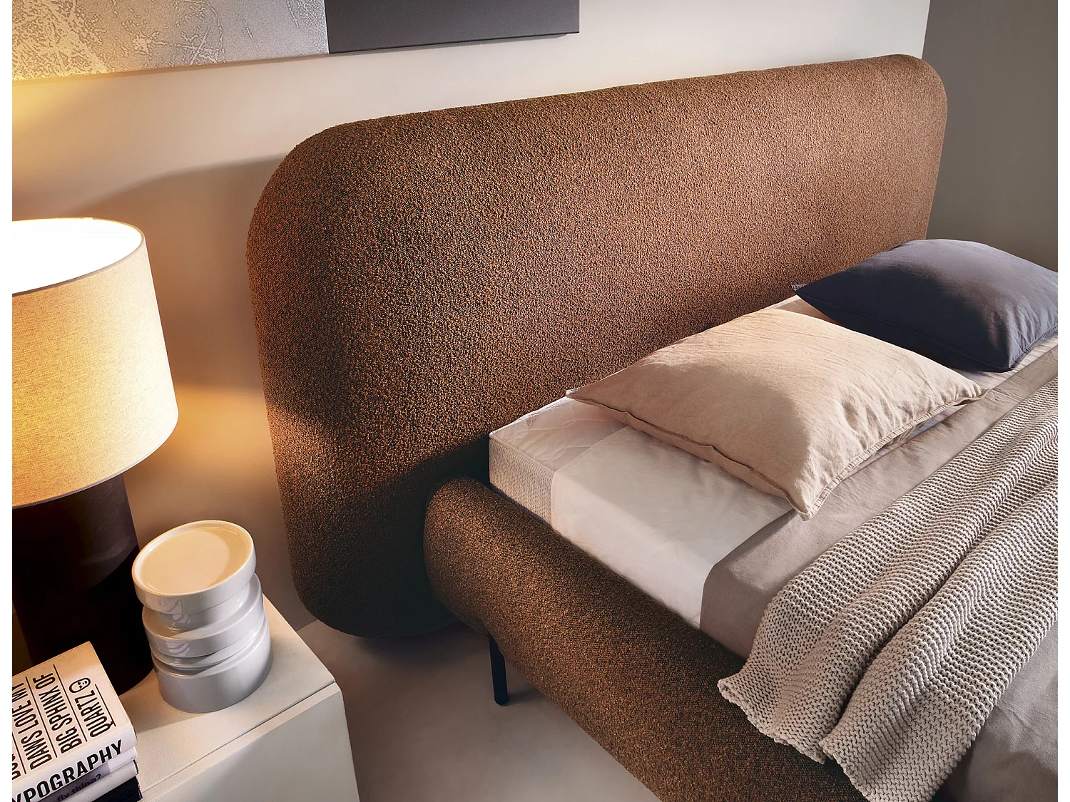 Booby prestige opbergbed – Modern fluweel en geoptimaliseerde opbergruimte-Kleur Bruin-Slapen 140x200cm