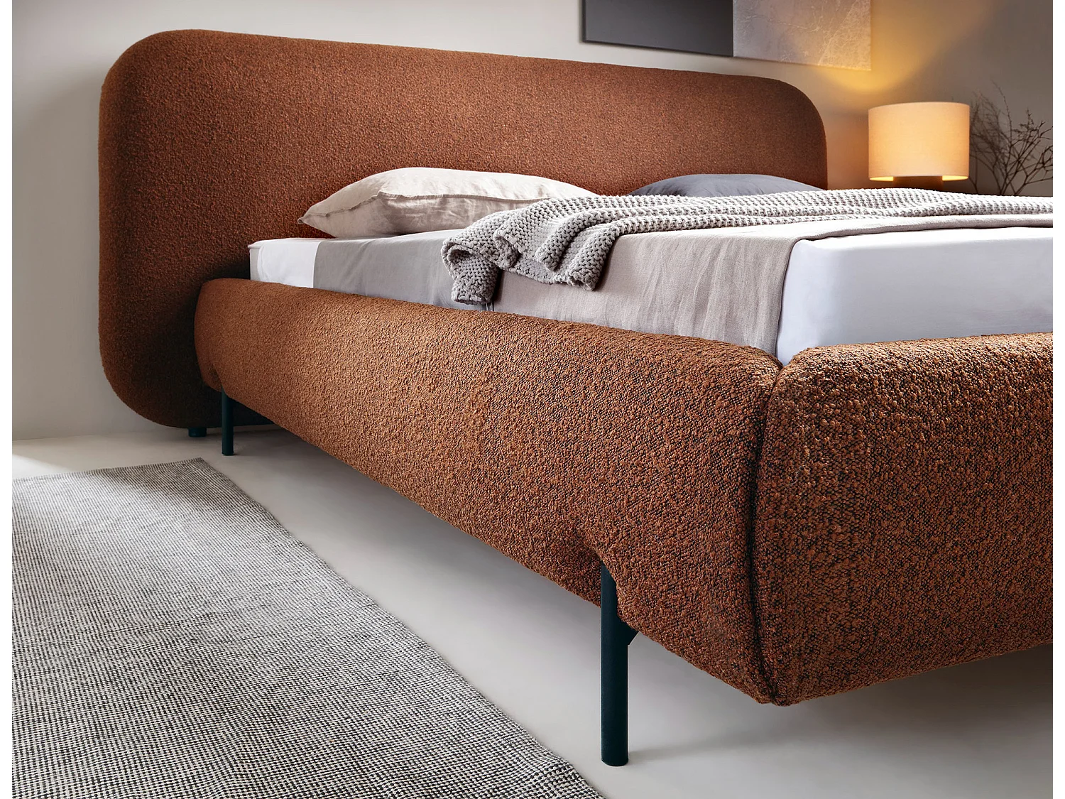 Booby prestige opbergbed – Modern fluweel en geoptimaliseerde opbergruimte-Kleur Bruin-Slapen 140x200cm