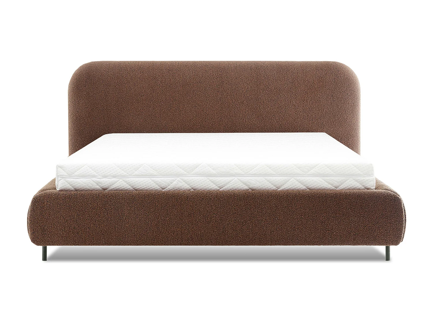 Lit coffre Booby prestige – Velours moderne et rangement optimisé-Couleur Marron-160x200