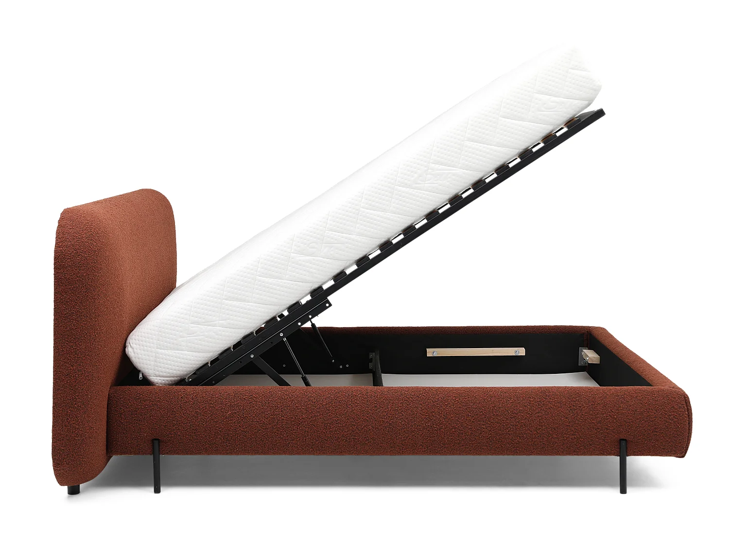 Letto Croft S (140x200)/Tessuto/Bordeaux