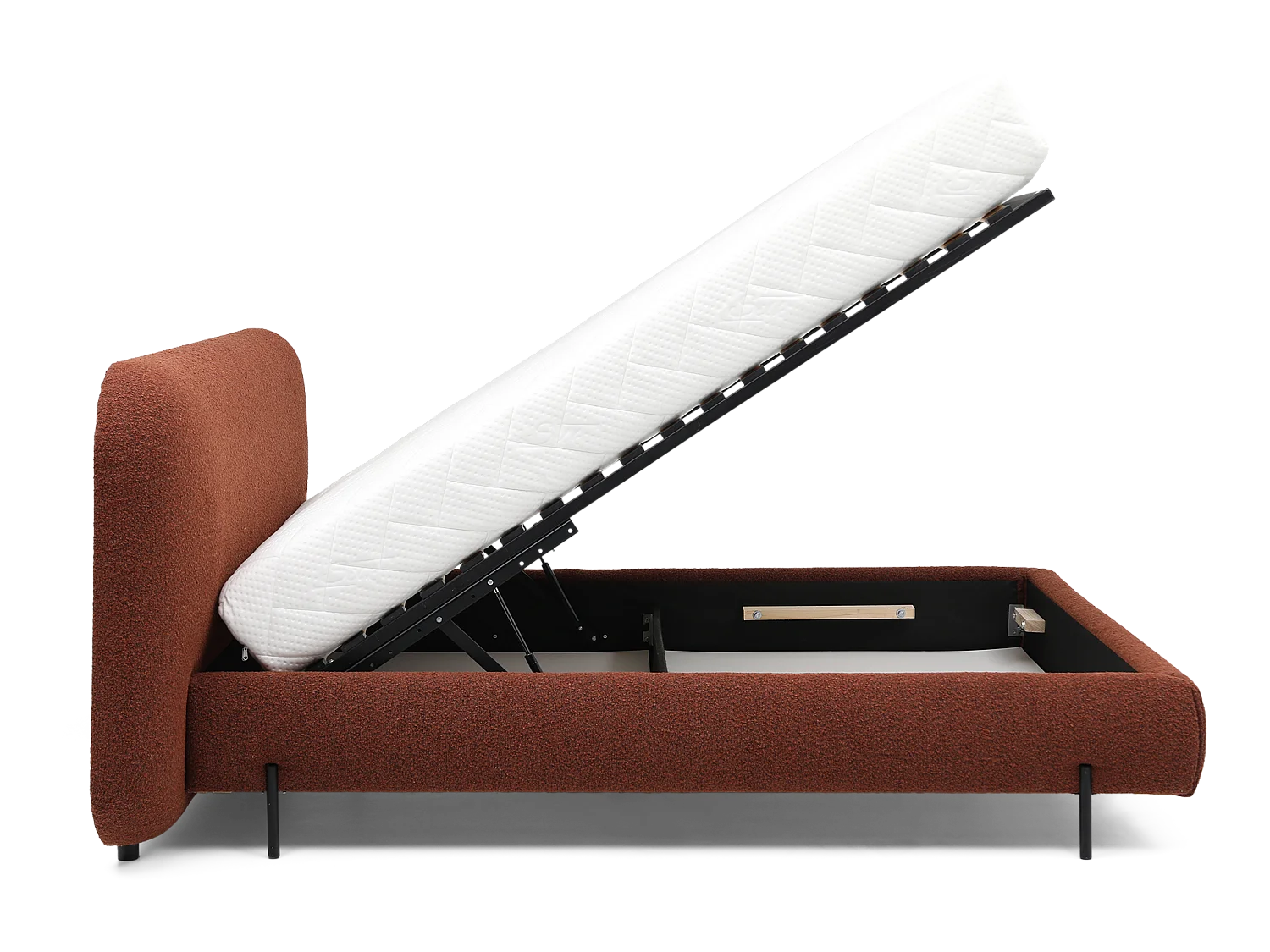 Letto Croft S (140x200)/Tessuto/Bordeaux