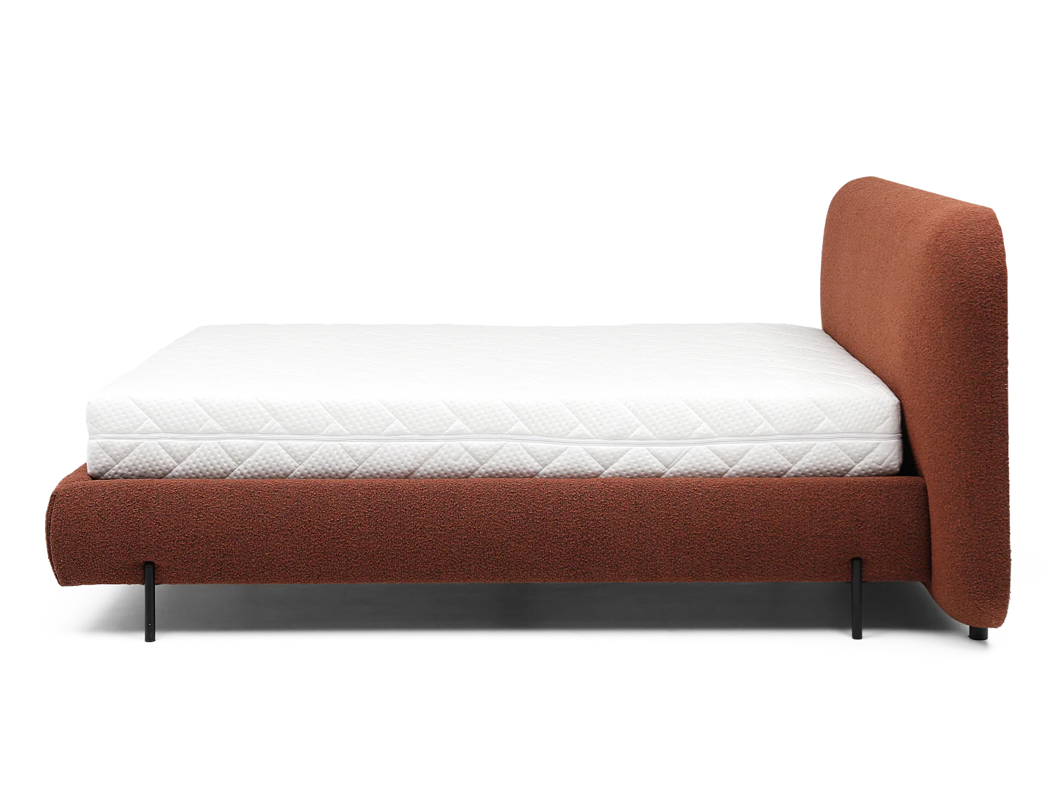 Letto Croft S (140x200)/Tessuto/Bordeaux