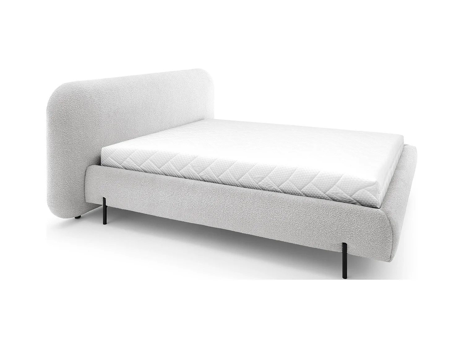 Booby prestige opbergbed – Modern fluweel en geoptimaliseerde opbergruimte-Kleur Lichtgrijs-Slapen 140x200cm