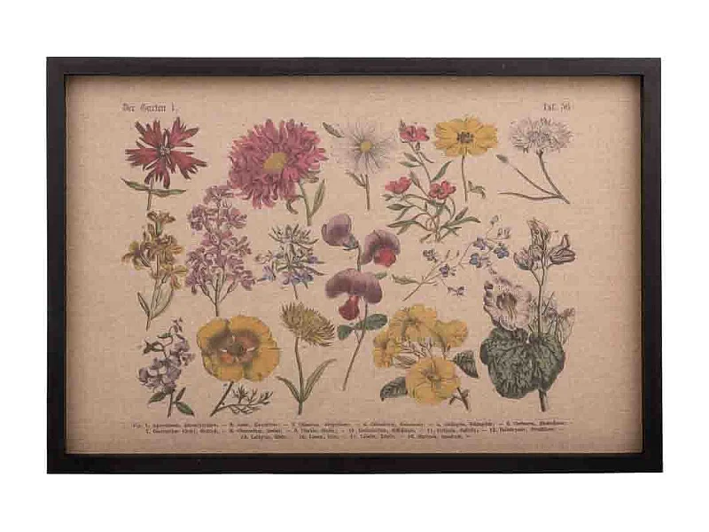 Quadro de madeira e tecido