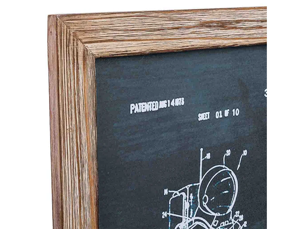 Cadre en bois et tissu imprimé