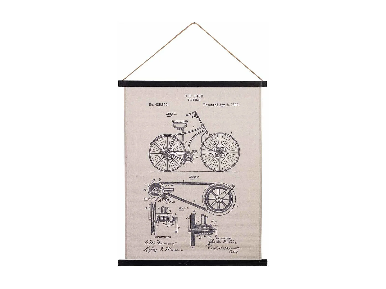Lona de tecido impressa em pergaminho