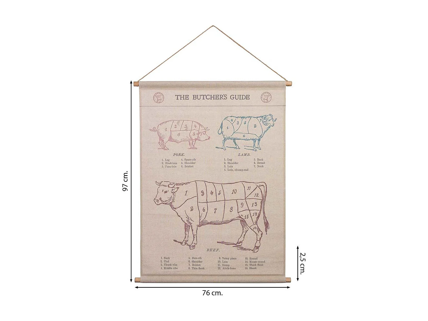 Liezo pergamino de tela impresa 76x97x2,5