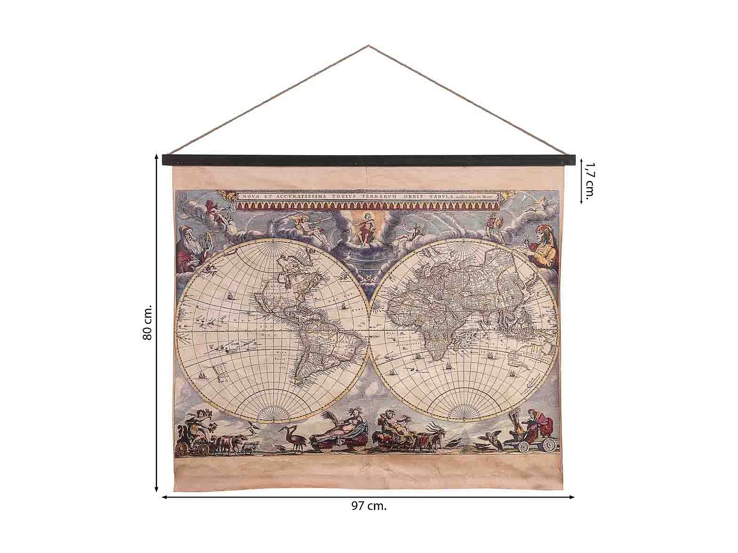 Tela pergaminho tecido impresso 97x80x1,7h cm