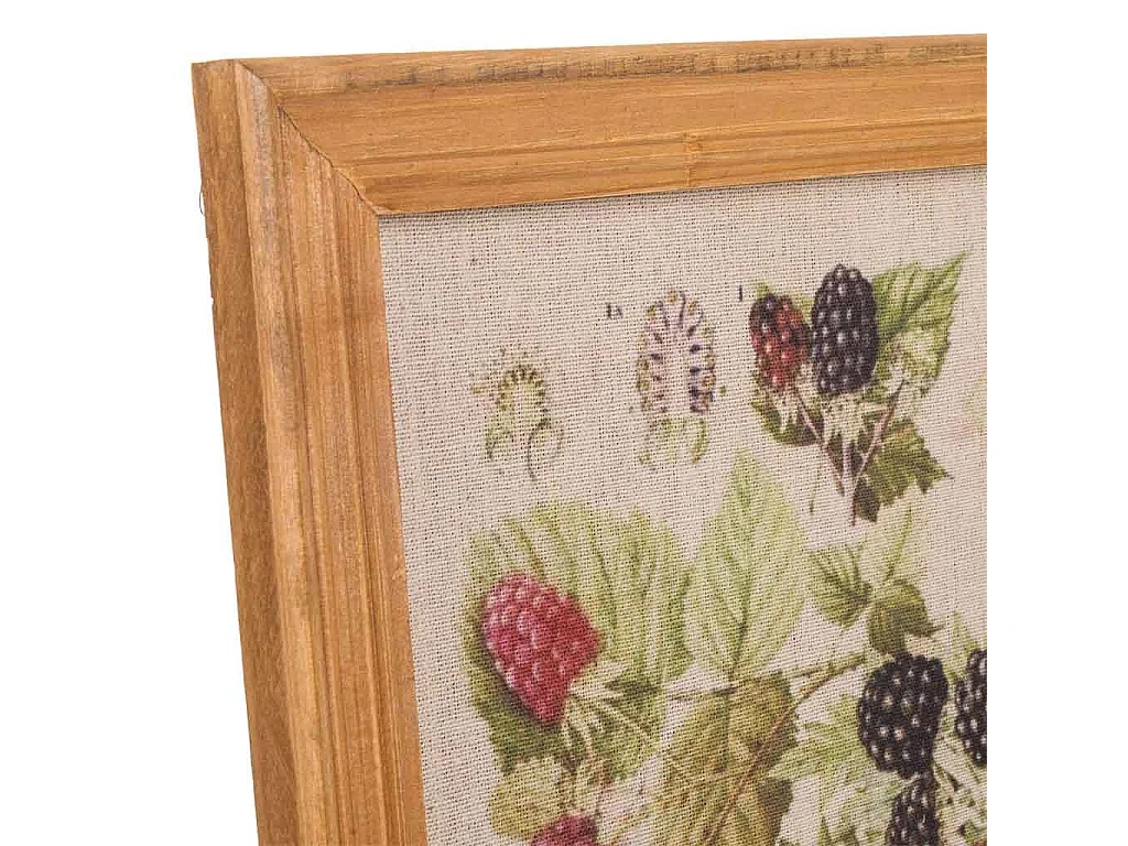 Cadre en bois et tissu imprimé