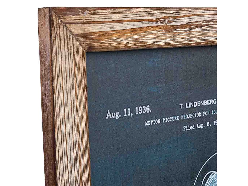 Rahmen aus Holz und bedrucktem Stoff