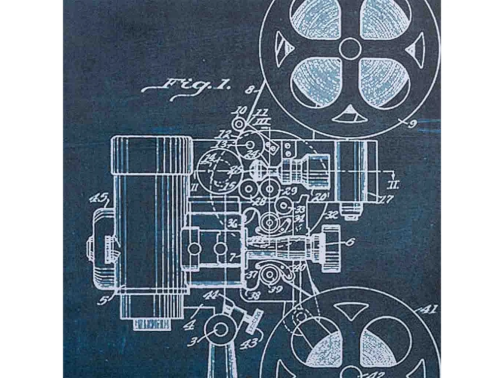 Rahmen aus Holz und bedrucktem Stoff