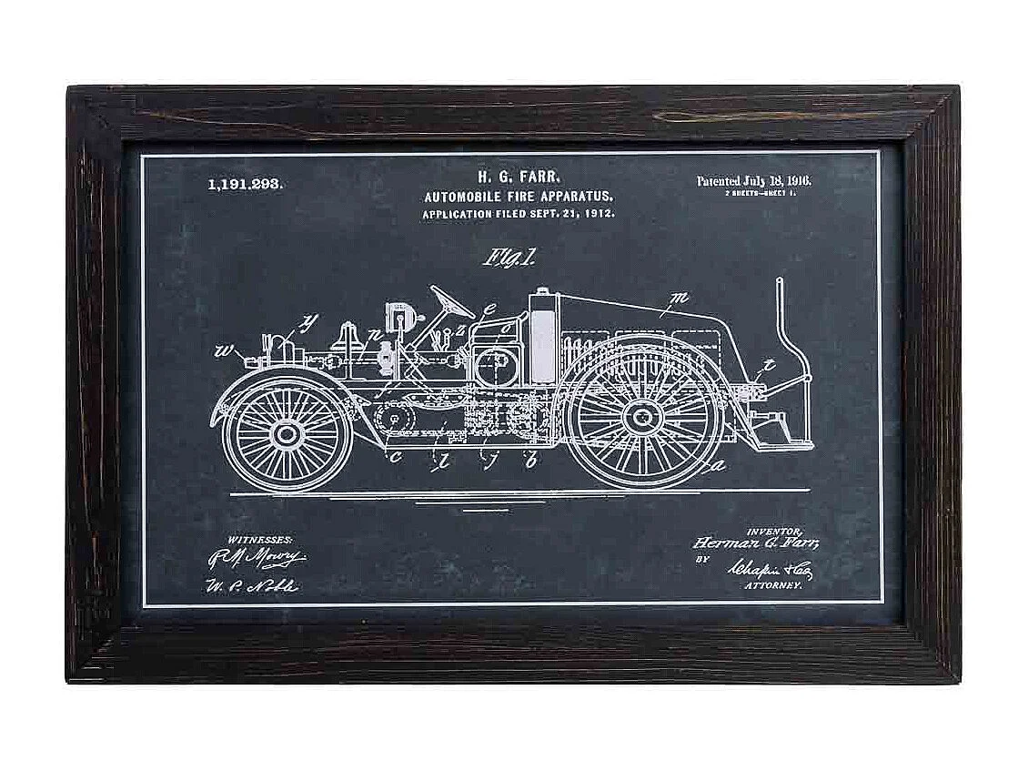 Quadro de madeira e tecido impresso