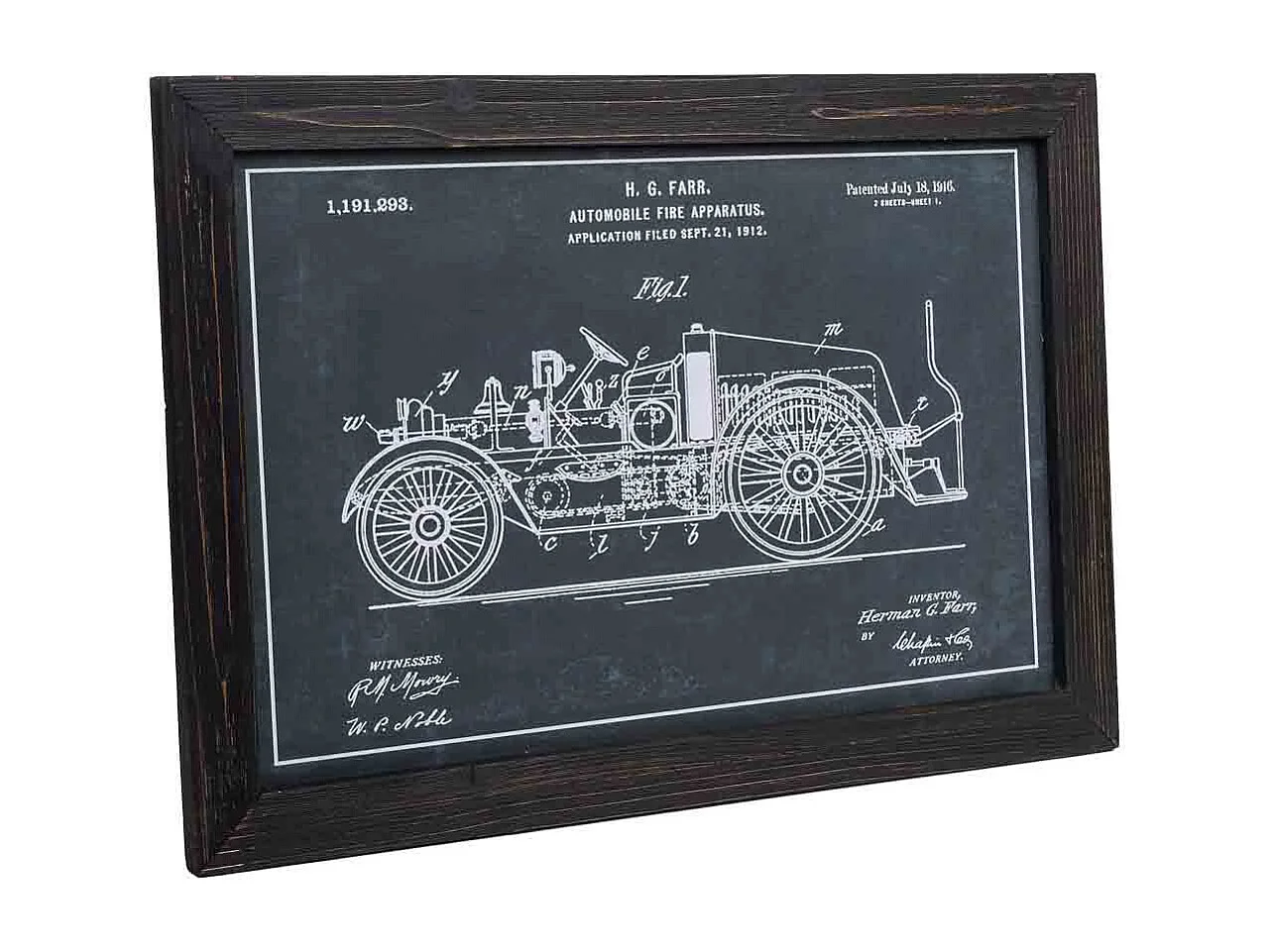 Quadro de madeira e tecido impresso