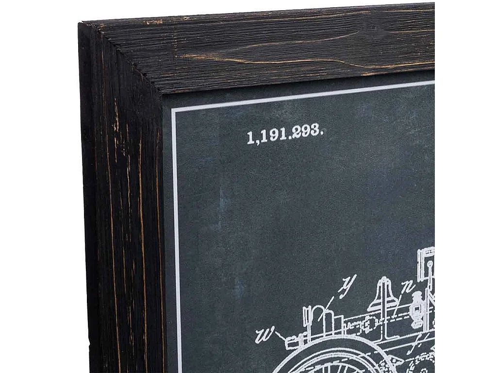 Quadro de madeira e tecido impresso