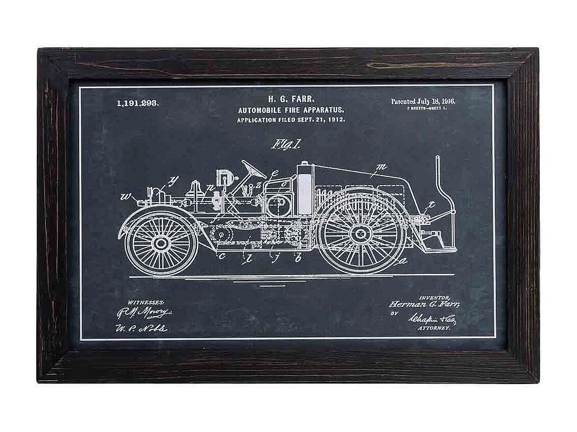 Quadro de madeira e tecido impresso