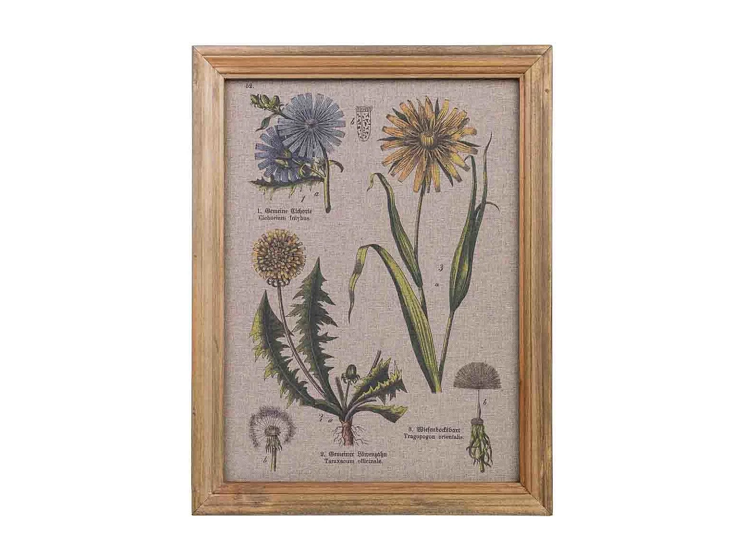 Quadro de madeira e tecido impresso