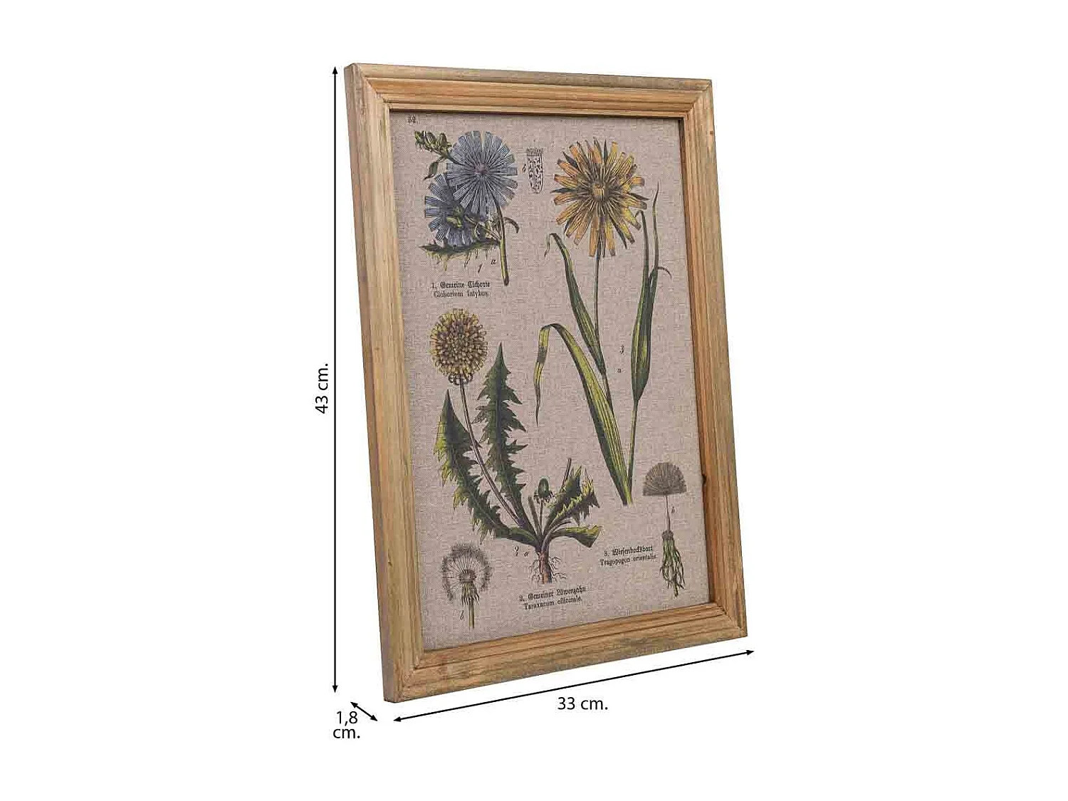 Quadro de madeira e tecido impresso