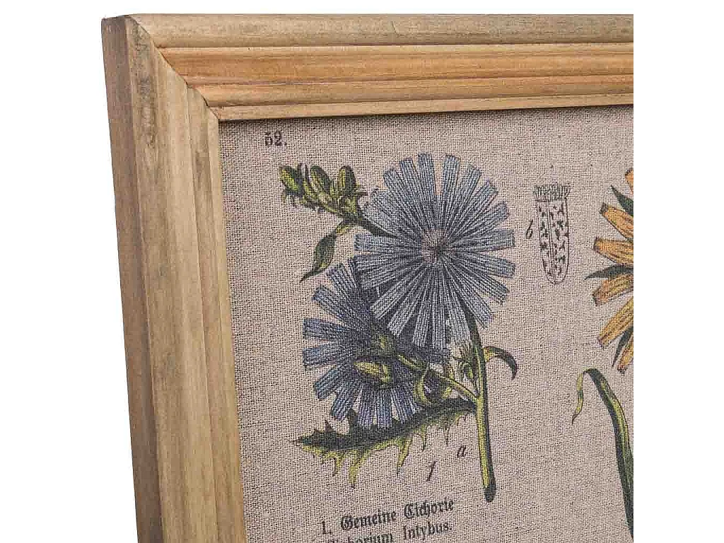 Quadro de madeira e tecido impresso