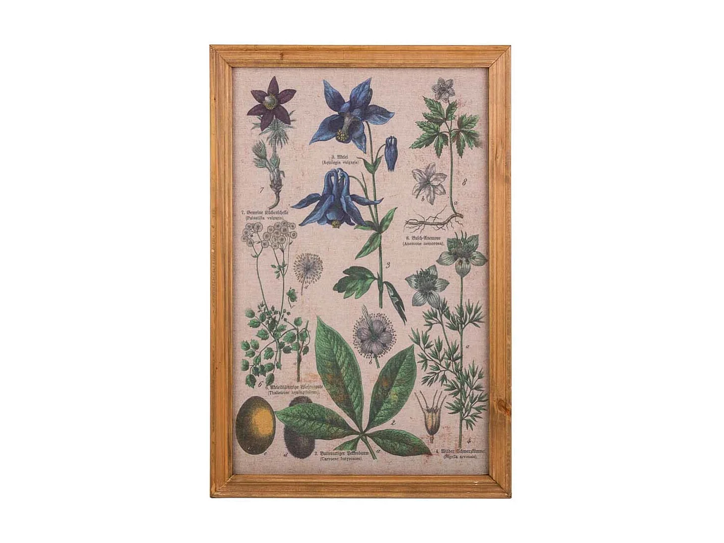 Quadro de madeira e tecido impresso