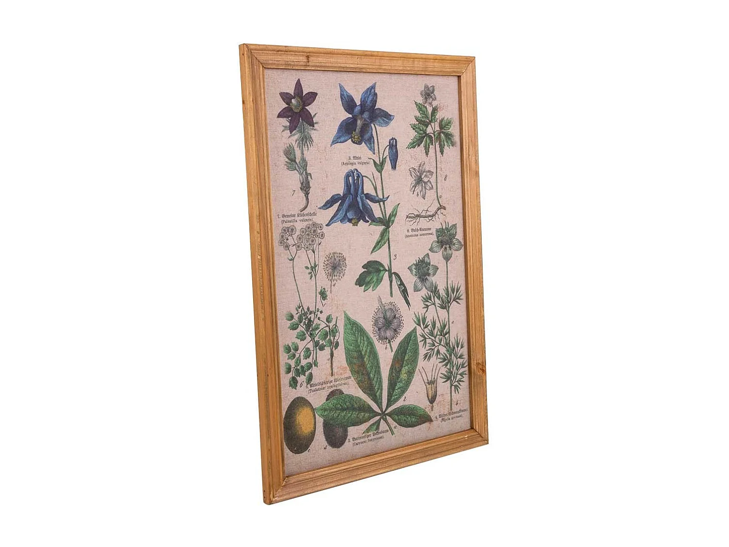 Quadro de madeira e tecido impresso