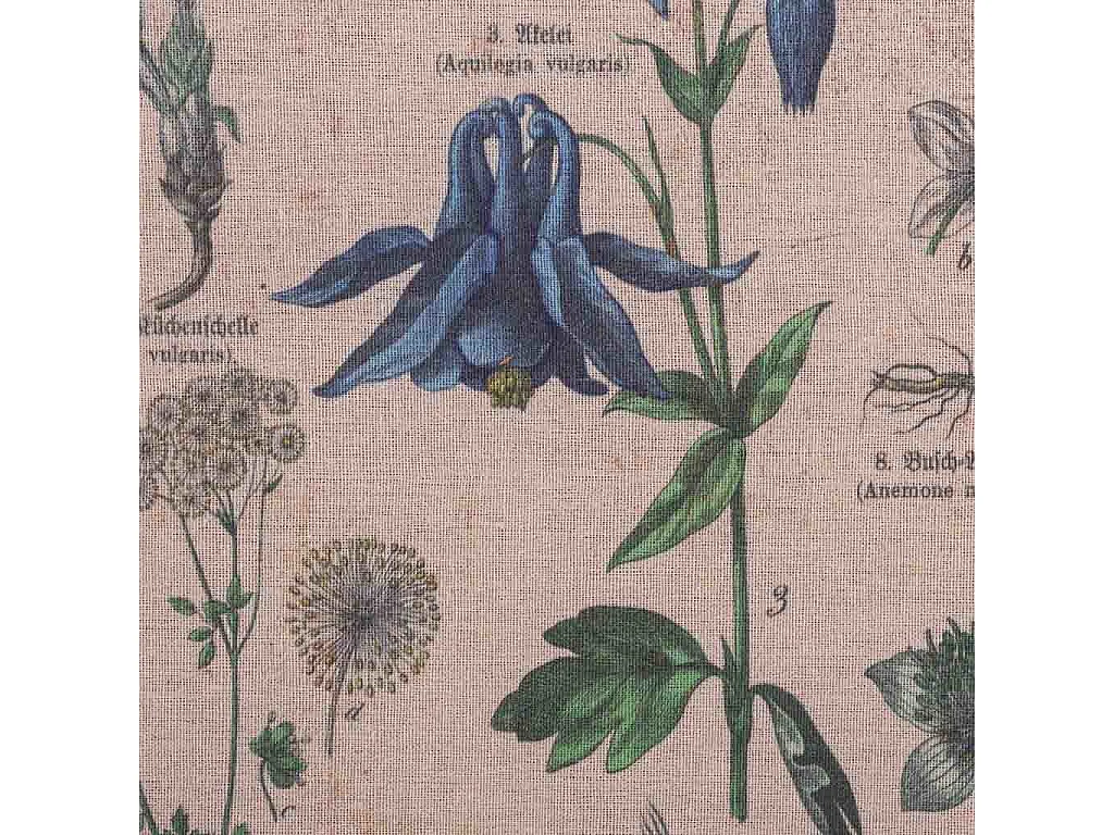 Quadro de madeira e tecido impresso