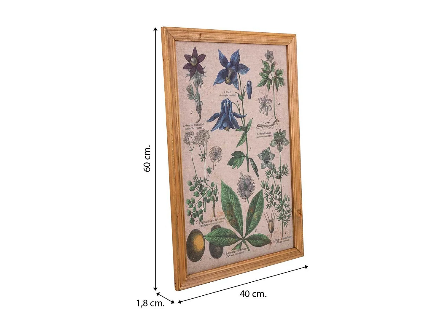 Quadro de madeira e tecido impresso