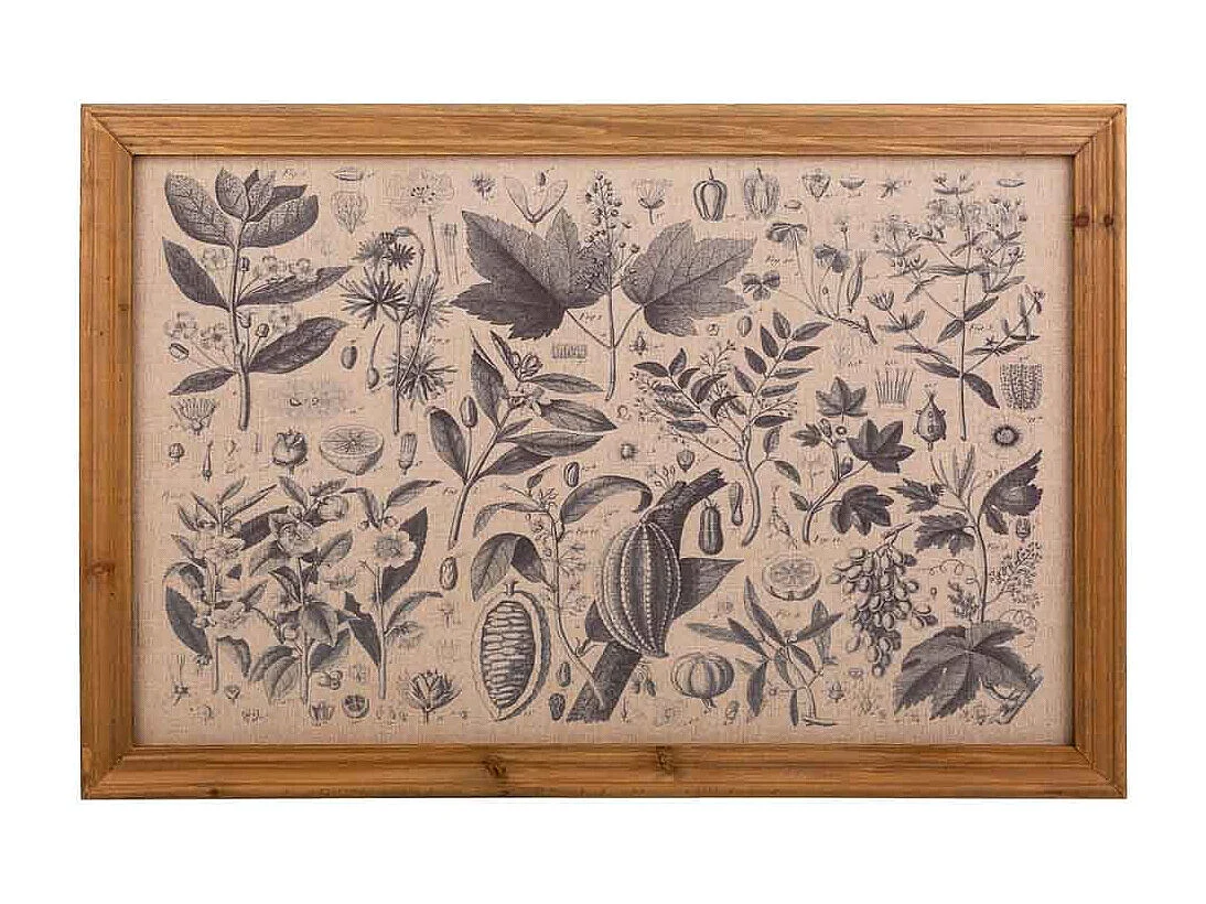 Quadro de madeira e tecido impresso