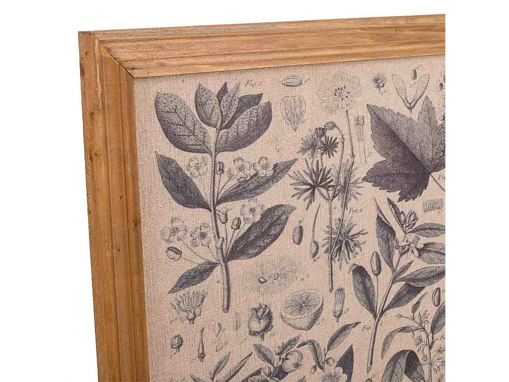 Quadro de madeira e tecido impresso