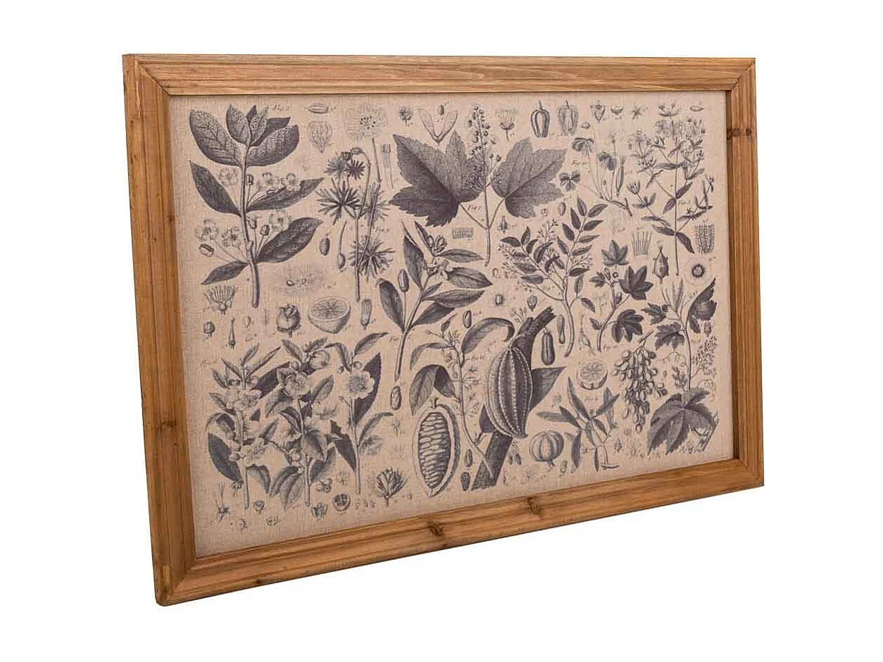 Quadro de madeira e tecido impresso