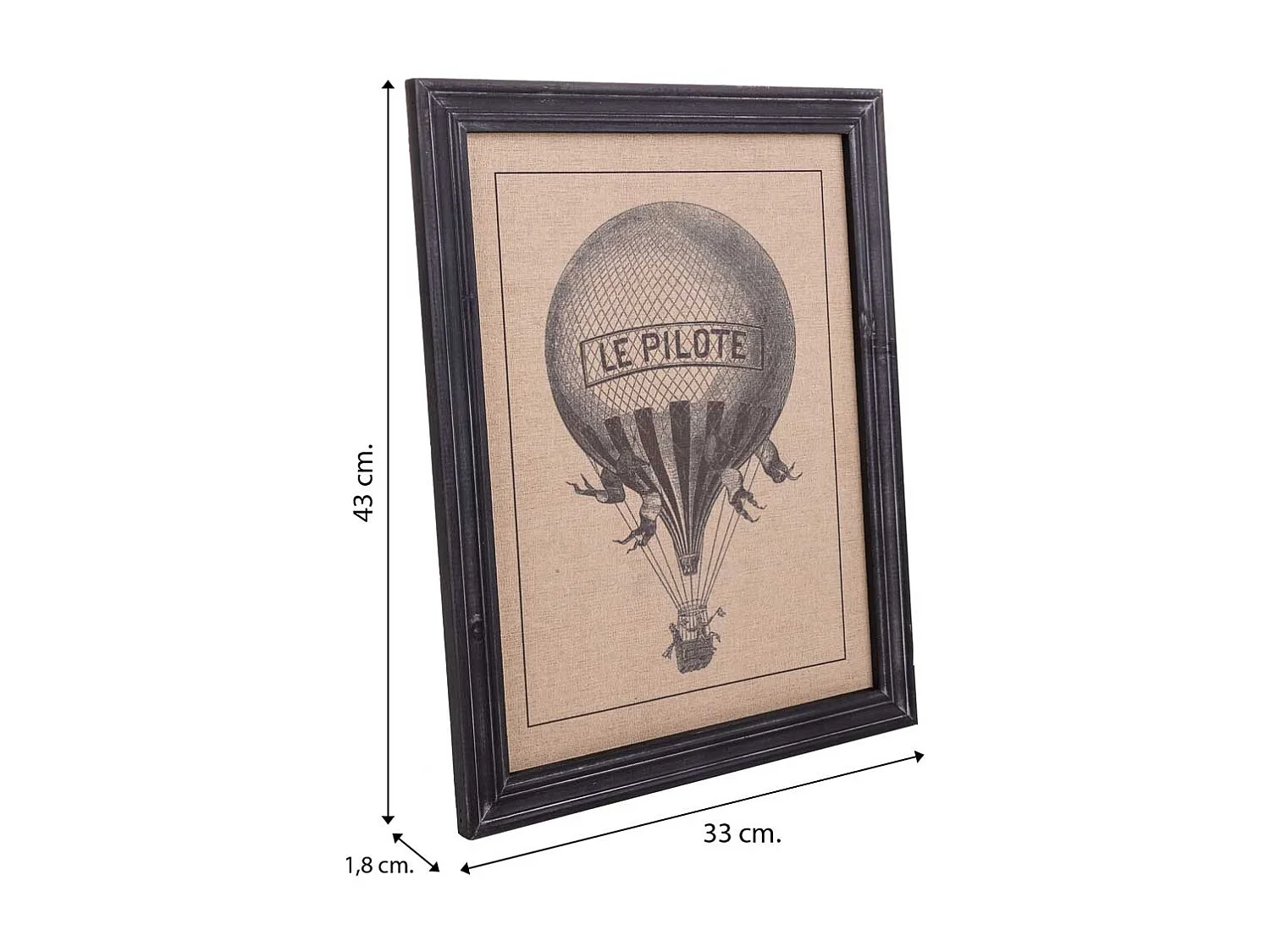 Quadro de madeira e tecido impresso