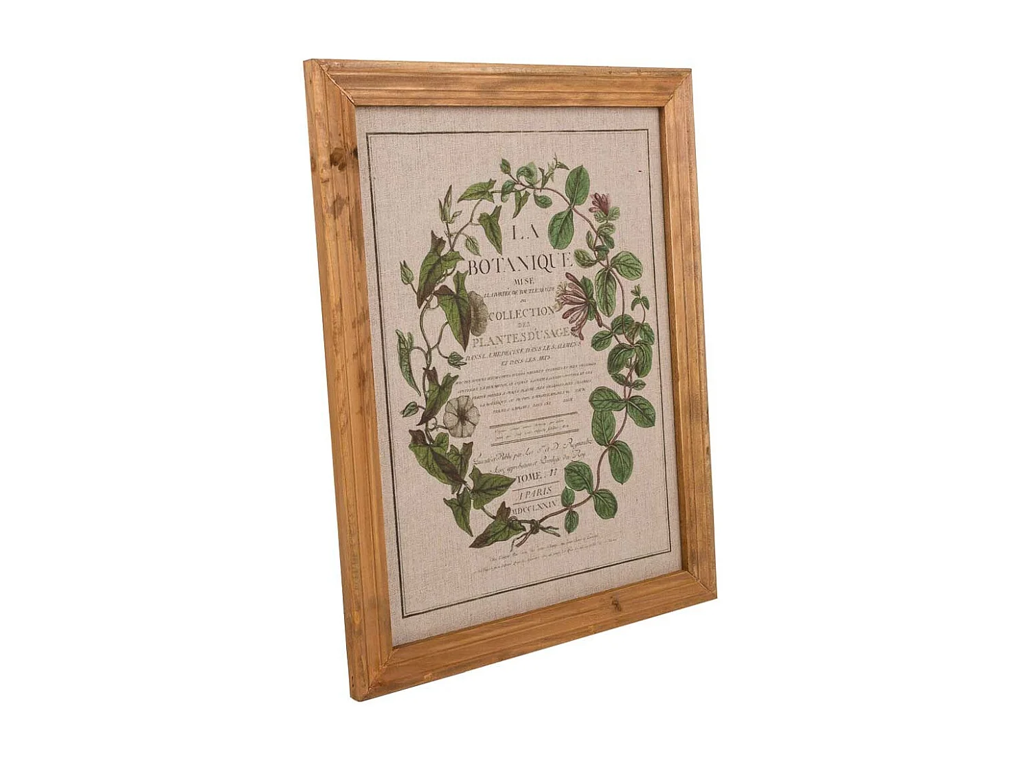 Quadro de madeira e tecido impresso