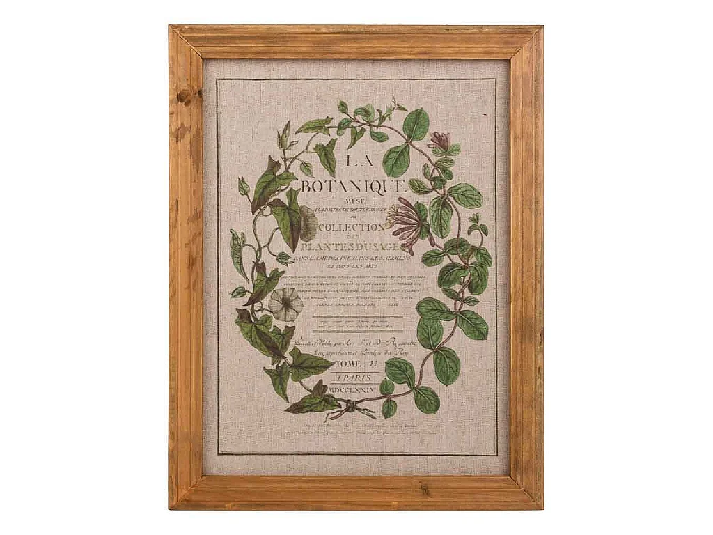 Quadro de madeira e tecido impresso