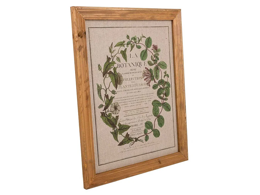 Quadro de madeira e tecido impresso