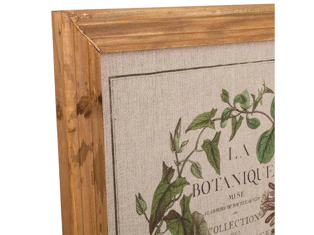 Quadro de madeira e tecido impresso
