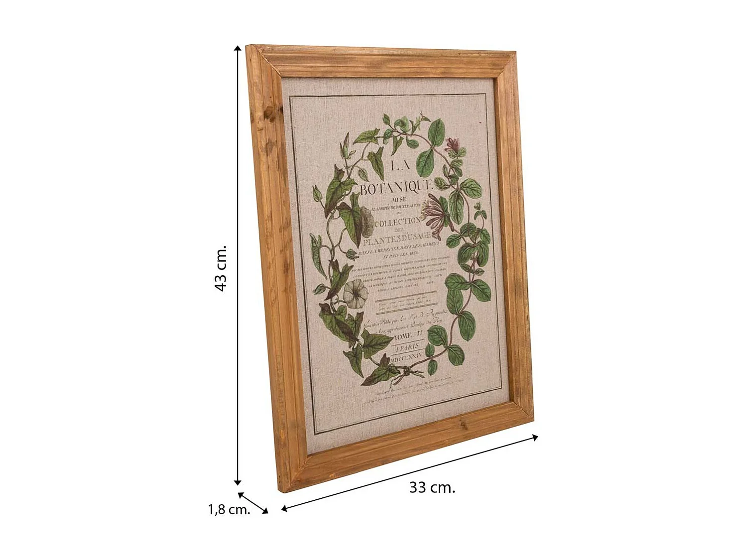 Quadro de madeira e tecido impresso