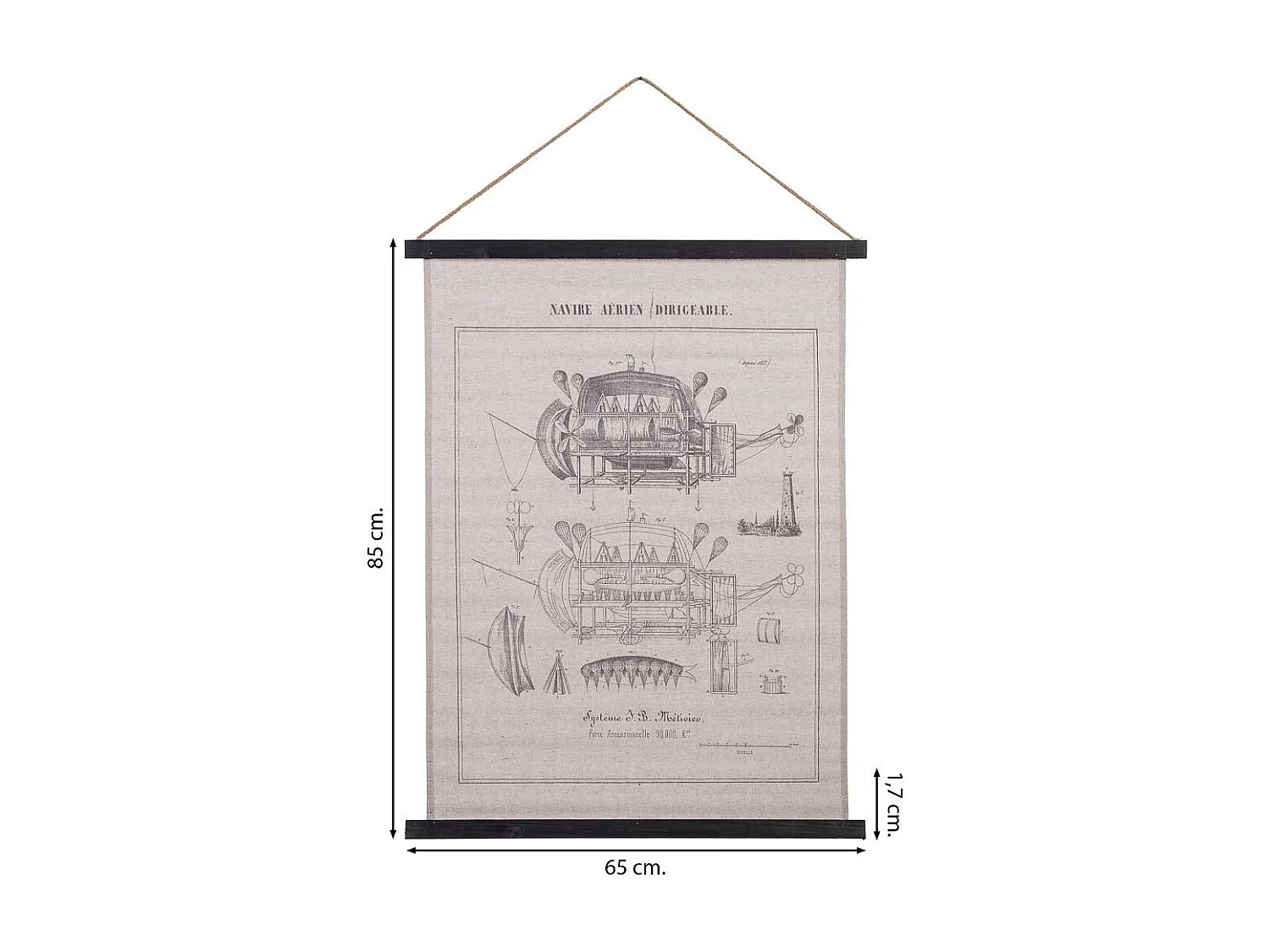 Liezo pergamino de tela impresa 65x85x1,7