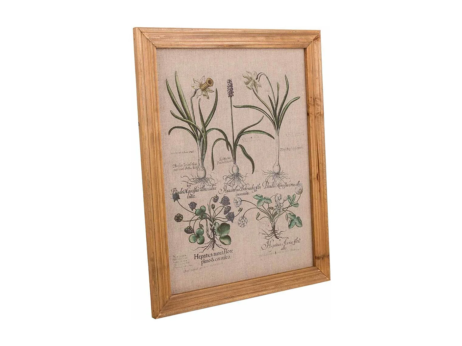 Quadro de madeira e tecido impresso