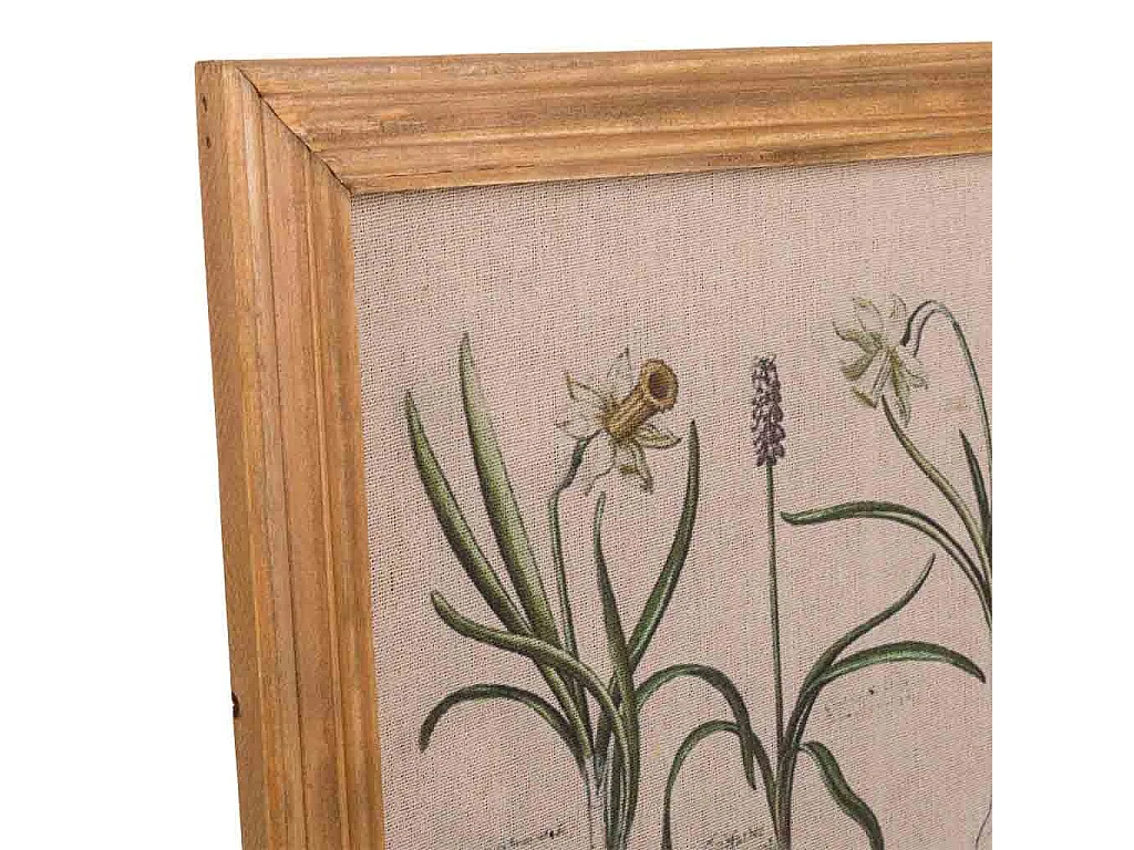 Quadro de madeira e tecido impresso