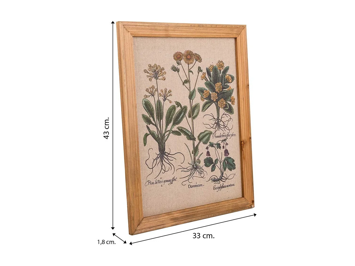 Cornice in legno e tessuto stampato