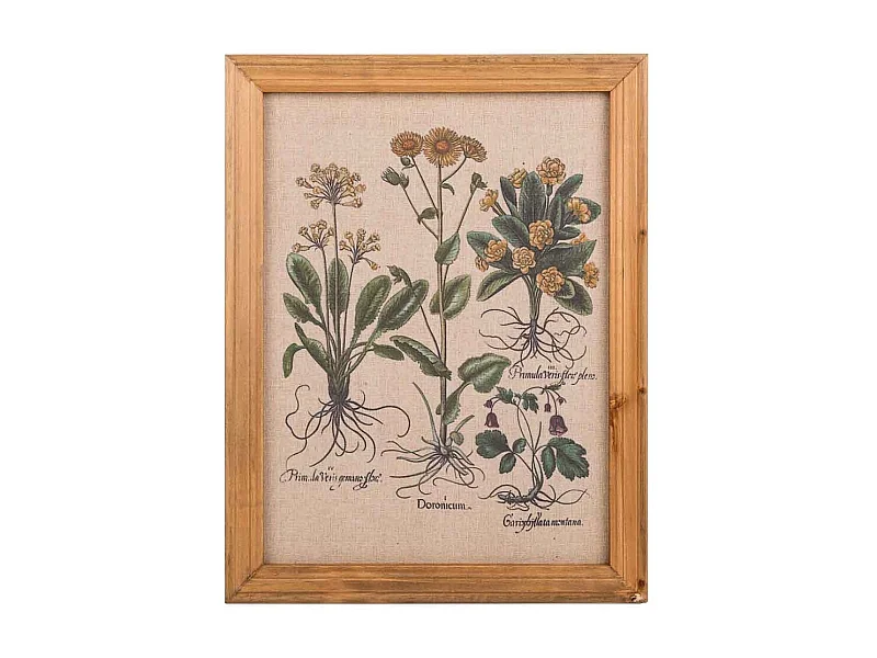 Quadro de madeira e tecido impresso