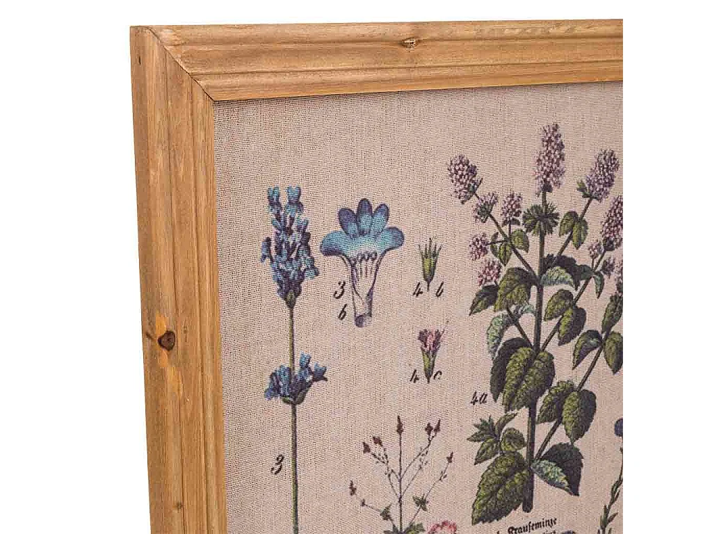 Cadre en bois et tissu imprimé