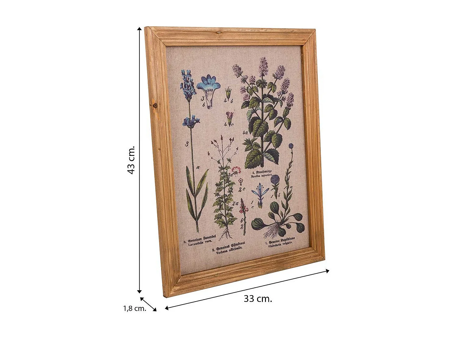 Cadre en bois et tissu imprimé