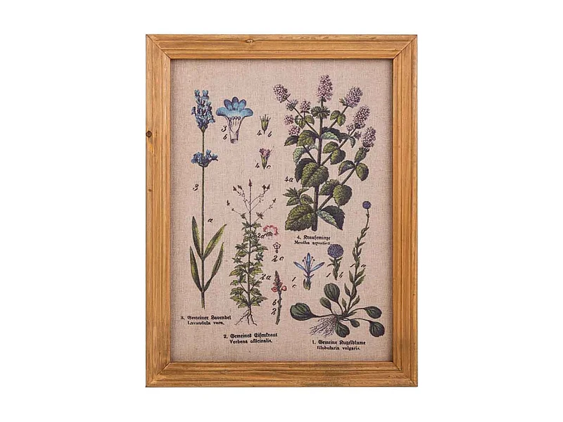 Quadro de madeira e tecido impresso